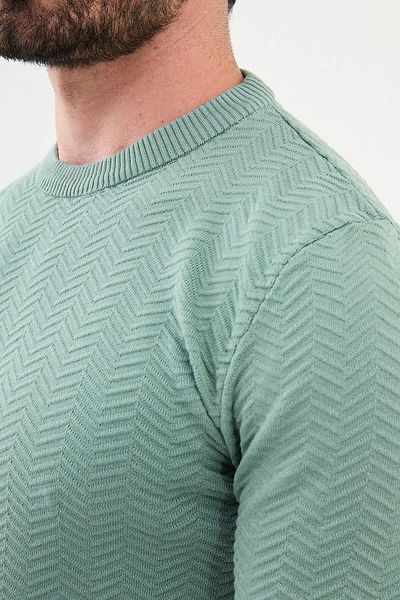 Mcr سترة تريكو رجالية ذات رقبة دائرية ونمط Slim Fit Çağla - 11508.24k