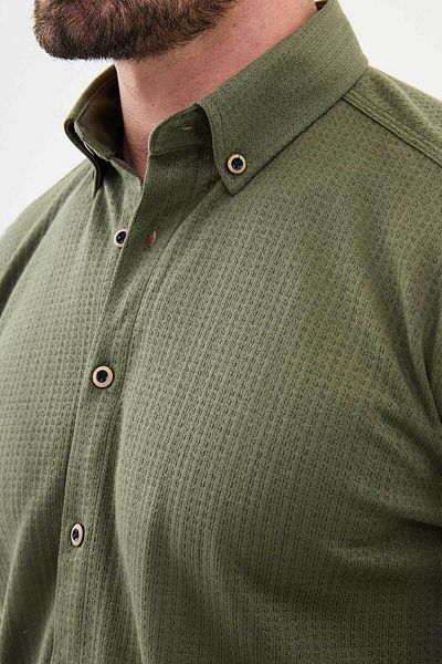 Mcr Patterned Slim Fit Men's Shirt Khaki - 27003.24K