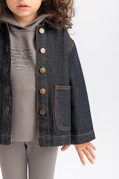 Cigit Dark Wash Denim Jacket 2-7 Years Black