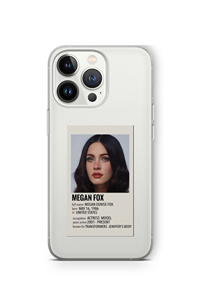 Space Star iPhone 13 Pro Uyumlu Megan Fox Poster Tasarım Baskılı Şeffaf Kılıf