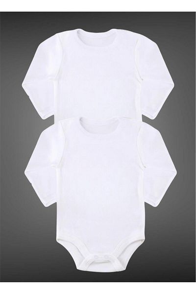 Outdoor One Long Sleeve 100% Organic Cotton Baby Bodysuit with Snap Fasteners 2 Pack