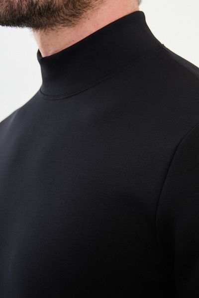 Mcr Plain Slim Fit Half Turtleneck Long Sleeve Men's T-Shirt Black - 36838.24K