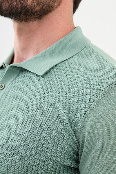 Mcr Patterned Slim Fit Polo Neck Men's Knitwear Sweater Çağla - 11514.24K