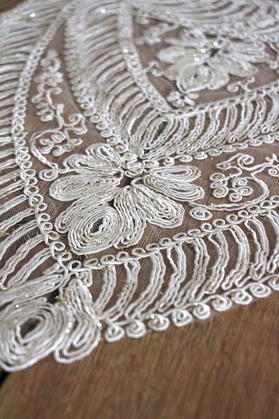 DDHOME 100x35 cm Glitter Lace Fiskos Table Runner - Πλεκτό Λεπτομερές, 2006-ORTAYVRLK