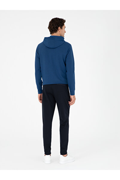Cacharel Lacivert Slim Fit Paçası Lastikli Nervürlü Eşofman Altı 50292584-VR033
