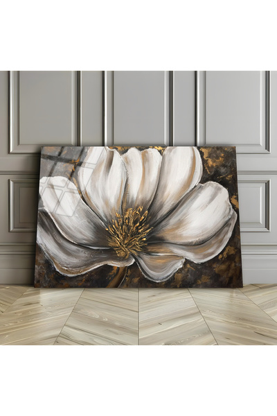 Harikabirev HARİKABİREV | PIESE DE STICLA (TEMPERATA) NEGRU-ALB TABLA DE FLOR...