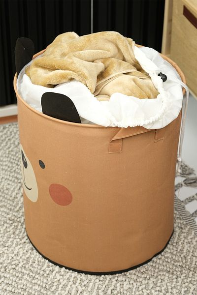 PRENDİ HOME Органайзер за бебешка и детска стая Bear Design - мрежеста кутия за съхранение, мръсна кошница за играчки 37x40