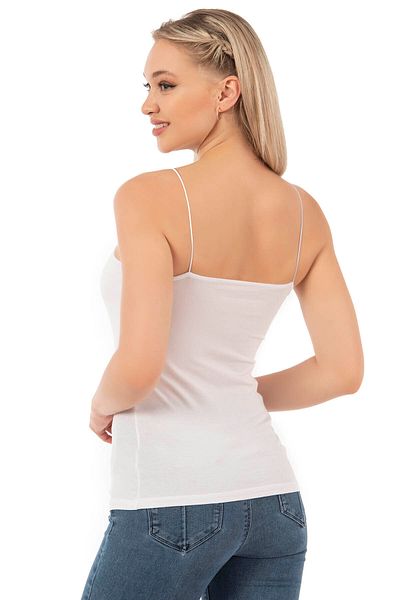 ÖZKAN underwear Özkan 27042 Women's Cotton Modal Flexible Comfortable Thin Spaghetti Strap Collar Seamless Knitted Tank Top