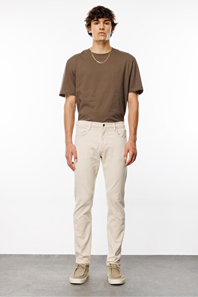 Denim Trip TIM Slim Tapered Fit Bej Erkek Jean Pantolon