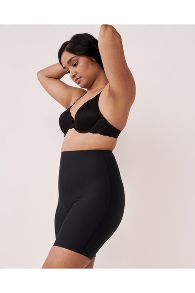 MİSTİRİK High Waist Flexible Silicone Laser Cut Shorts Corset - Anoky Model, Black Color