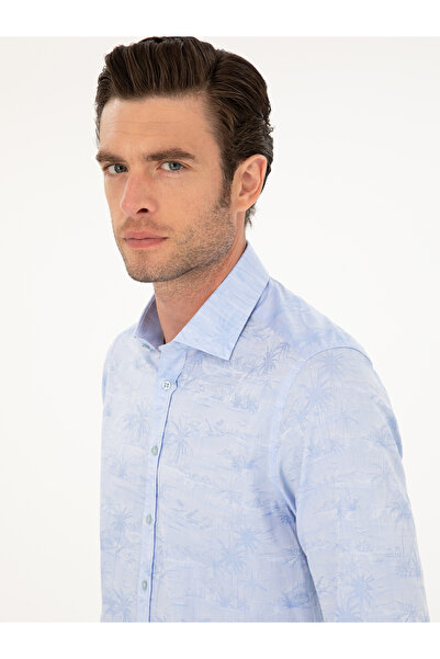 Cacharel Açık Mavi Slim Fit Uzun Kollu Gömlek 50233094-VR003