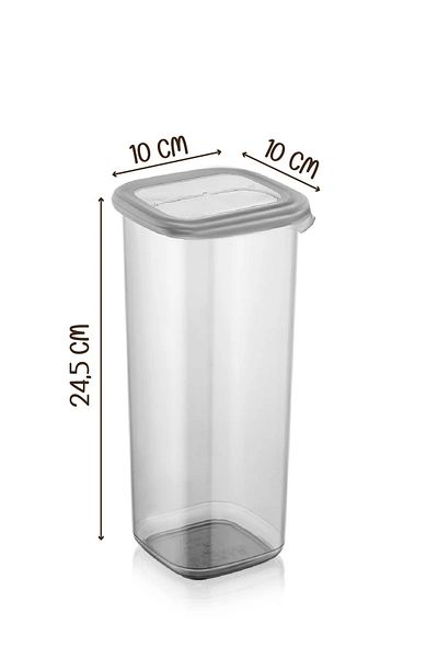 Kitchen Life Modernity Square Food Storage Container Set of 24 with Labels (1750ml x6 - 1200ml x6 - 550ml x6 - 450 x6)