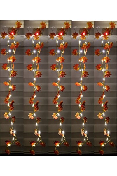 BYSHOME 5 Adet 2.30 Metre Sonbahar Konsepti Yapay Sarmaşık + 3 Metre Peri Led