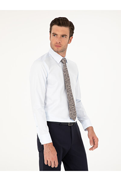 Cacharel Açık Mavi Slim Fit Pamuk Klasik Gömlek 50285570-VR003
