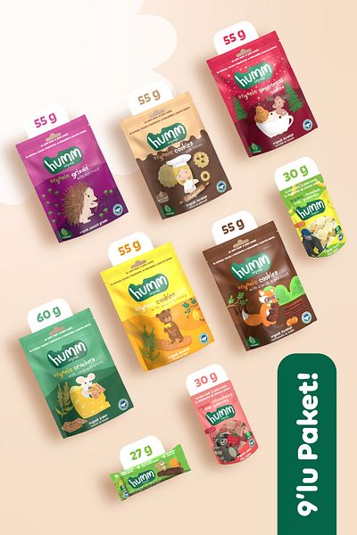 Humm Organic Pack of 9 Organic Sweet and Salty Snacks