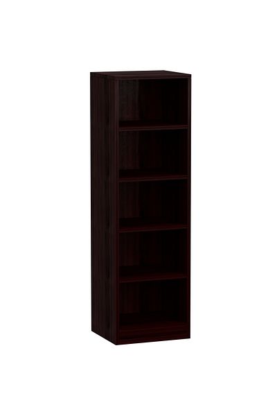 Mahmayi Wooden Storage Display Shelves 5-Tier Freestanding, Dark Walnut