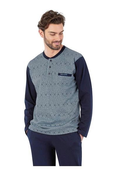 Pierre Cardin Set pijamale din bumbac pieptănat model PİERRE CARDİN 6059