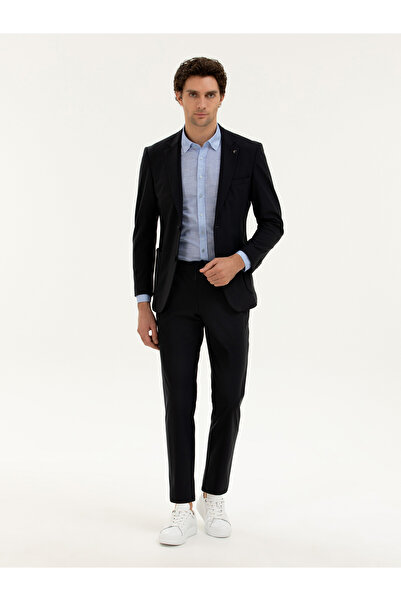 Cacharel Lacivert Slim Fit Beli bağcıklı Kumaş Pantolon 50276880-VR033