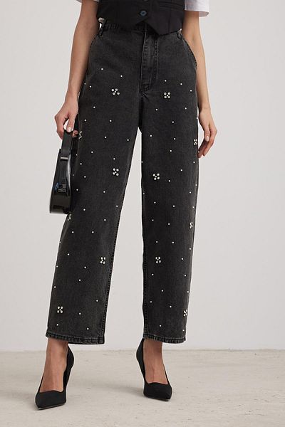 Essence Bouteille Black Jeans with Stone Detail