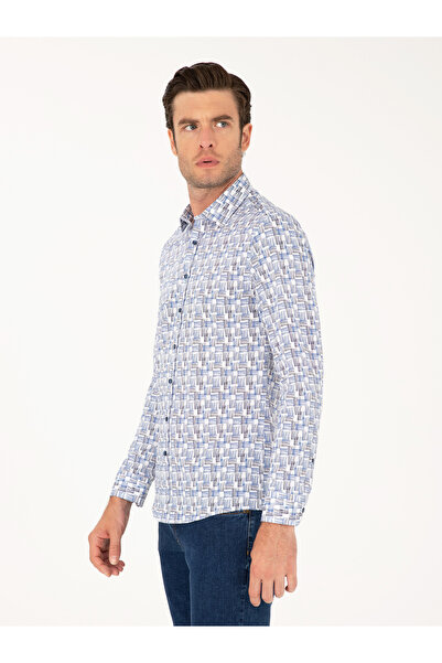 Cacharel Lacivert Slim Fit Uzun Kollu Gömlek 50233486-VR033