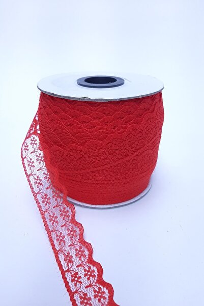 Limelia Δαντέλα με κόκκινο λουλουδάτο σχέδιο 100 μέτρα