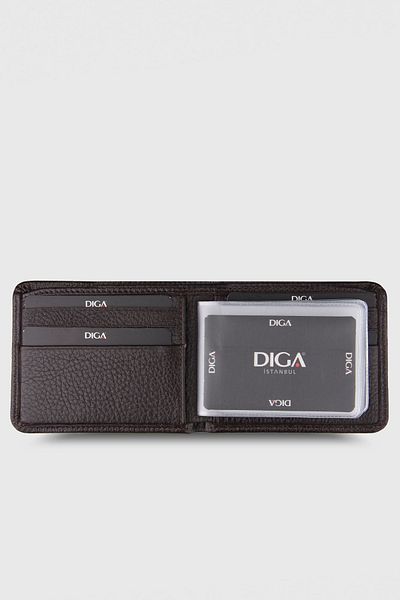 DİGA 794 Model Real Leather Elastic Brown Wallet