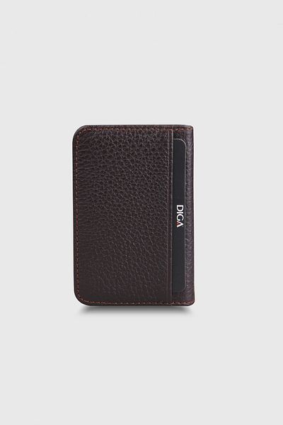 DİGA 1169 Model Real Leather Brown Card Holder