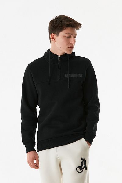 Fulla Moda Φούτερ με κουκούλα με μισό φερμουάρ