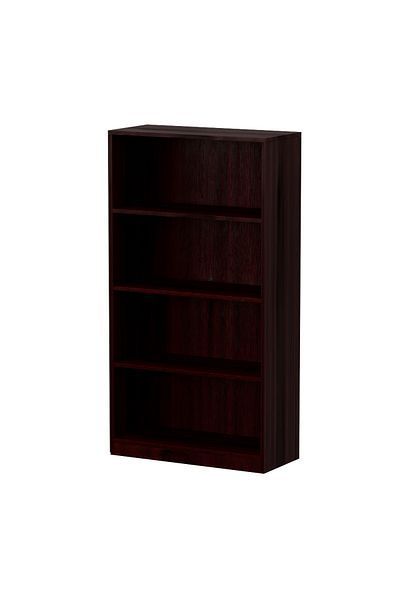 Mahmayi Wooden Storage Display Shelves 4-Tier Freestanding, Dark Walnut