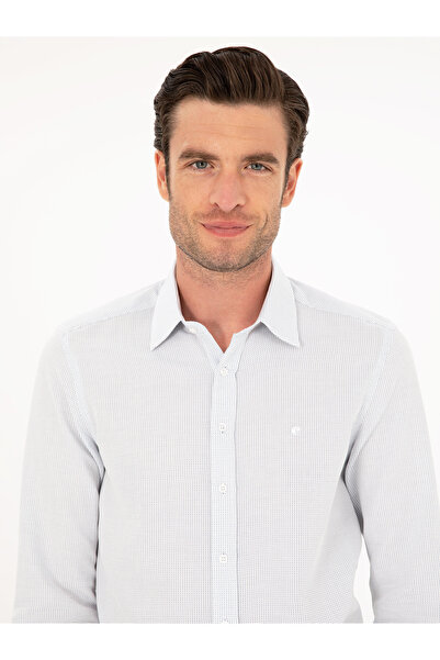 Cacharel Lacivert Slim Fit Uzun Kollu Gömlek 50233017-VR033