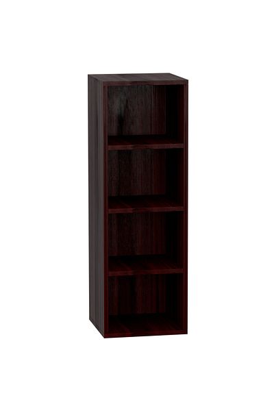 Mahmayi Wooden Storage Display Shelves 4-Tier Freestanding, Box Shelves, Dark Walnut