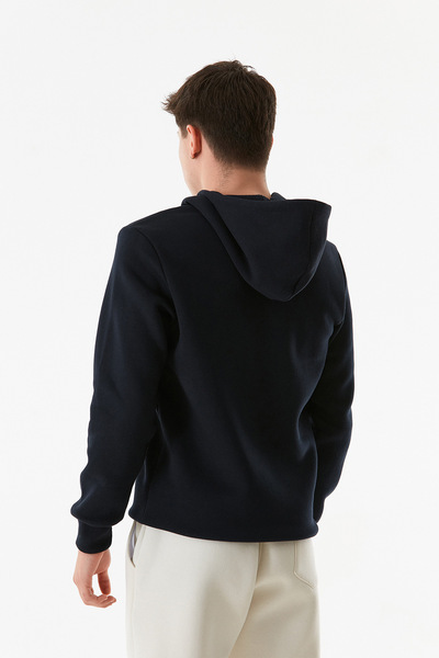 Fulla Moda Yazı Baskılı Yarım Fermuarlı Kapüşonlu Sweatshirt