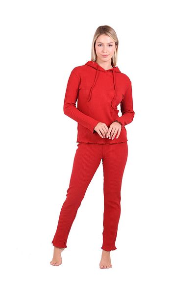 U&ME Set de trening cu glugă pentru femei, colorat, cu nervuri