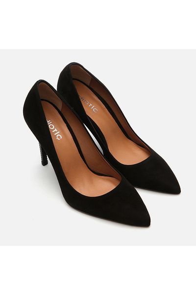 Hotiç Stiletto de damă negru din piele naturală