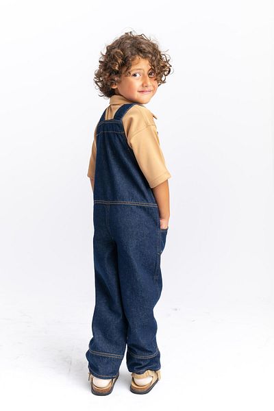Cigit Blue Denim Salopet 2-7 ani - Buzunar lateral