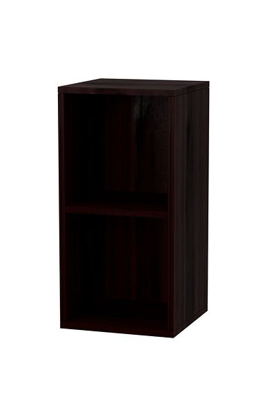 Mahmayi Wooden Storage Display Shelves 2-Tier Freestanding, Box Shelves, Dark Walnut
