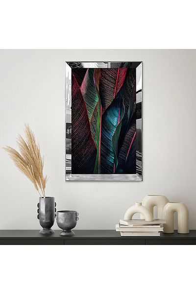 Zevahir Mobilya Dekorasyon Pictură abstractă unică MDF cu cadru din plexiglas cu oglindă argintie