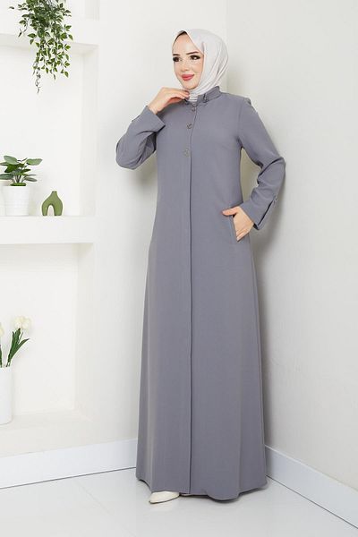 Günay Karaca Hijab Top Coat Summer Ferace - Buttoned, Women'S, 4915