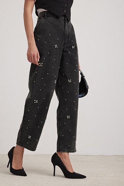 Essence Bouteille Black Jeans with Stone Detail