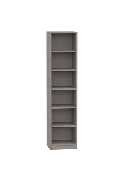 Mahmayi Wooden Storage Display Shelves 6-Tier Freestanding, Box Shelves, Light Concrete