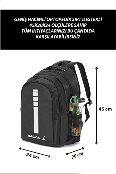 BAGWELL BY ALİ ERCİVAN 4 Tekerli Laptop Bölmeli Çekçekli ve Ortopedik Sırtlı Okul Çantası Kalemlik Hediyeli