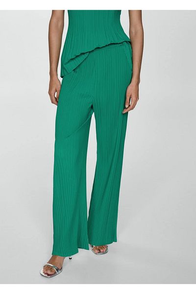 MANGO Woman Pantaloni plisați cu draperie