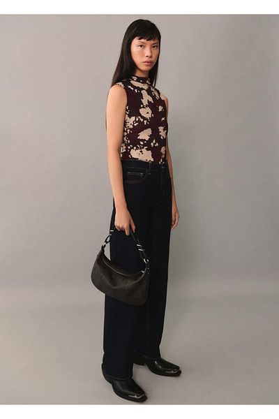 MANGO Woman Patterned Perkins Collar Blouse