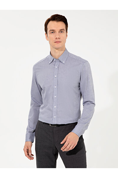 Cacharel Gri Slim Fit Uzun Kollu Gömlek 50253916-VR024