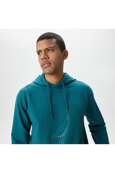 Nautica Ανδρικό πράσινο φούτερ με κανονική εφαρμογή