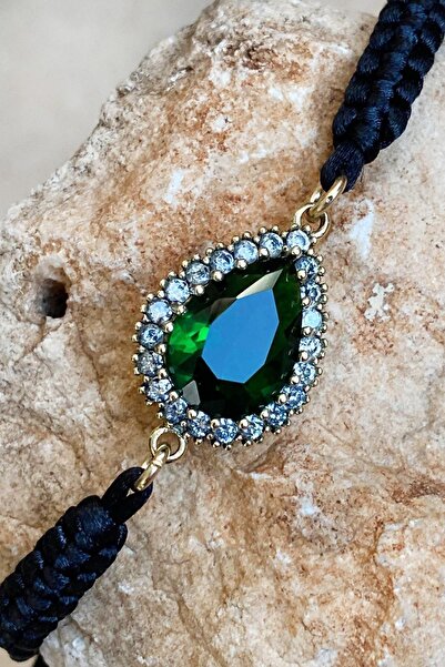 Beyisa Yeşil Yeşim Renk Seçenekli Taşlı El İşi İpli Bileklik Ayarlanabilir