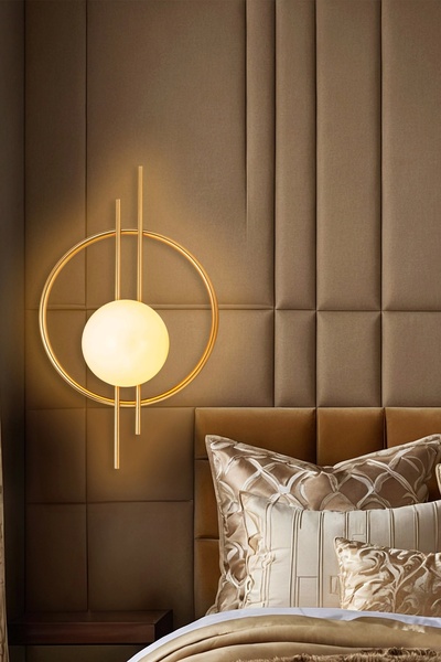 NZL Lighting Glop Camlı Modern Ampüllü Aplik Gold