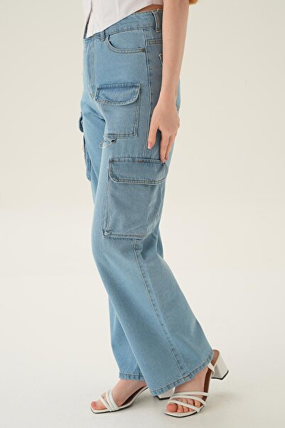 Rays Μοντέλο 13100 - Ανοιχτό μπλε τζιν με τσέπη Cargo