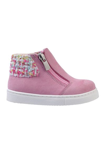 Bebbini Merry-Pink Zippered Genuine Leather Girl's Boots