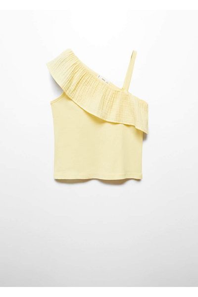 MANGO Kids Asymmetrisches T-Shirt mit Rüschen